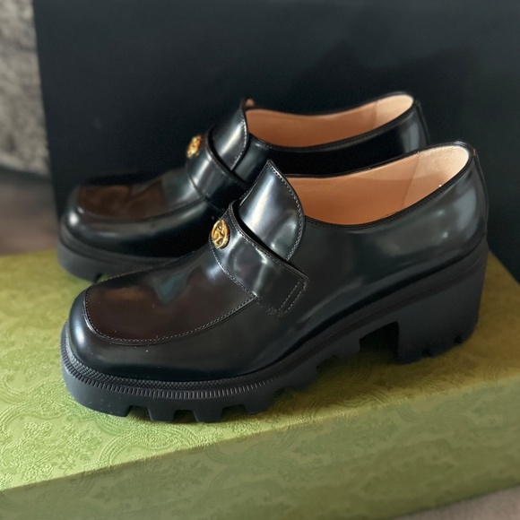 Gucci Loafer Black Gold Women's size 38.5 - Rare - Picture 2 of 15